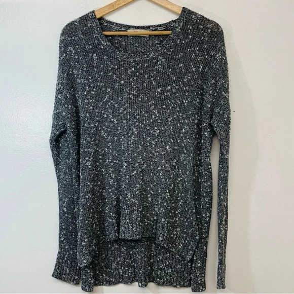 Abercrombie Fitch Sweater Woman XS Gray Knit‎ Oversized Long Sleeve Hi Low Comfy - Picture 1 of 8